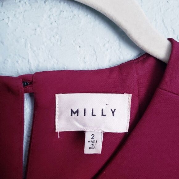 Milly Burgundy and Red Colorblock Dress - Picture 5 of 9